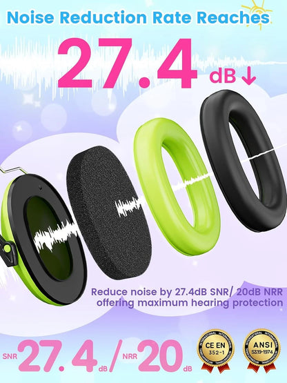 Ear Muffs for Kids - 27.4SNR Noise Cancelling Headphones