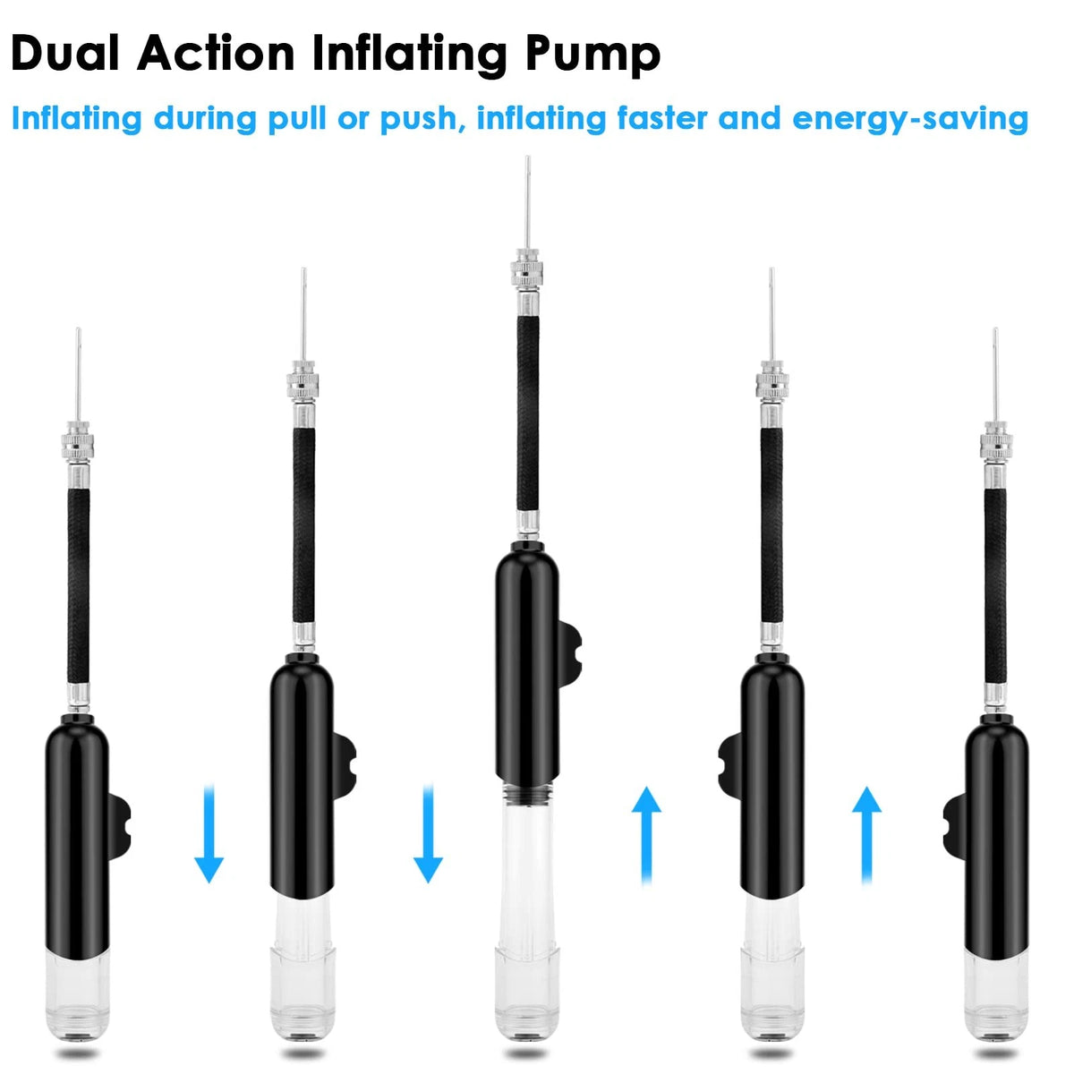 Ball Pump & Bike Pump with 3 Needles & 2 Nozzles for Inflate Air Pump