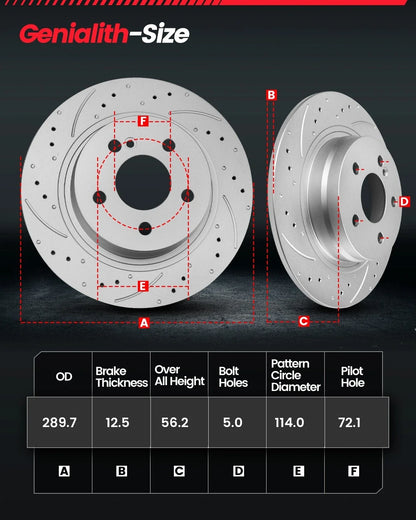 Rear Brake Rotors & Pads for Chrysler Town & Country, Grand Caravan (2001–2007)
