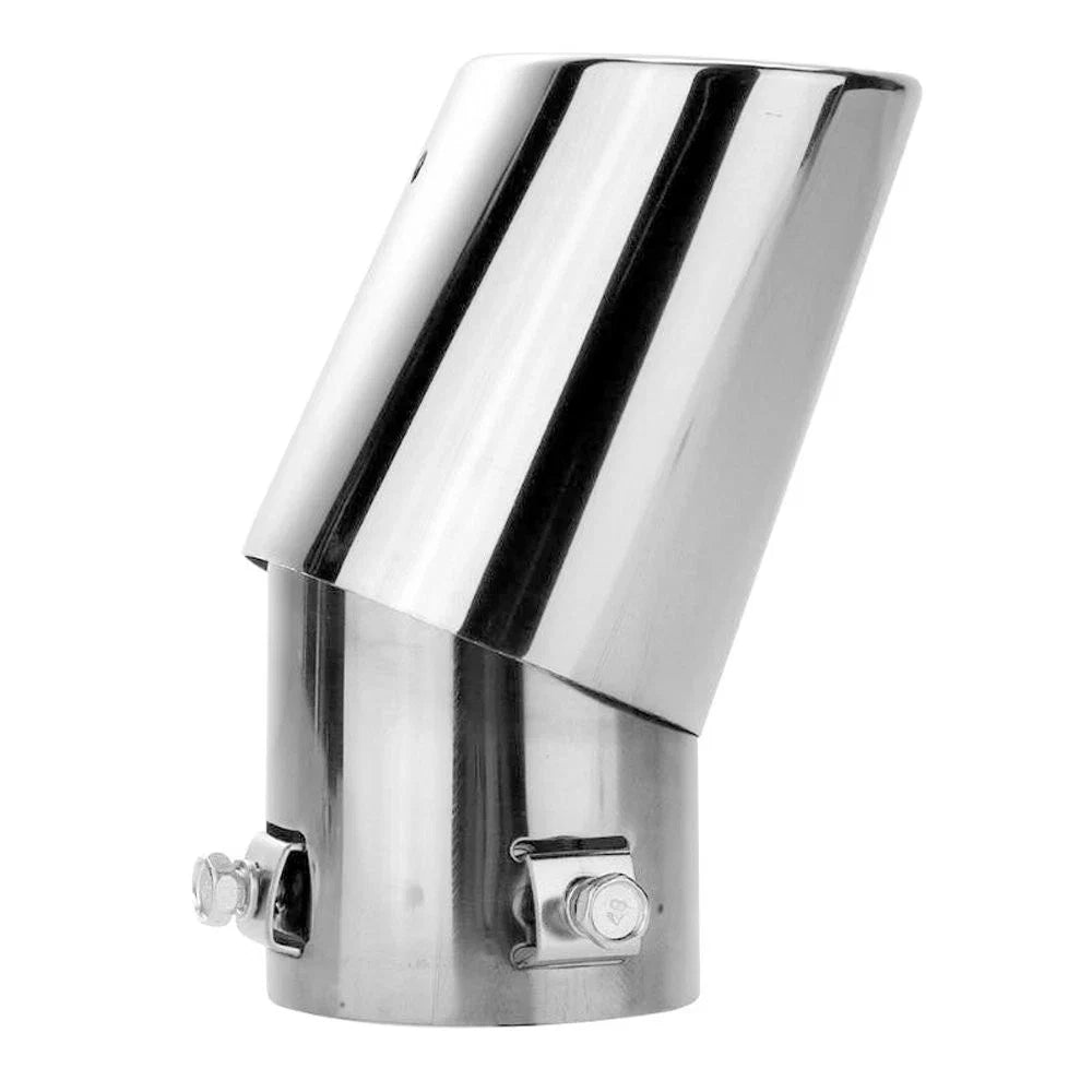 Set of 2 Chrome 2.5" Muffler Exhaust Tips for Universal Fit (Stainless Steel)