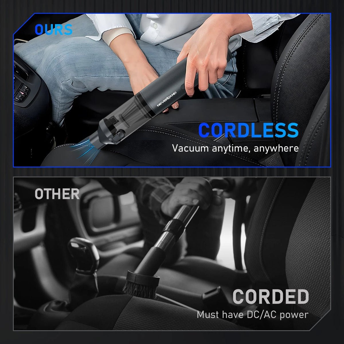 Portable Mini Cordless Car Vacuum Cleaner 100W Strong Suction