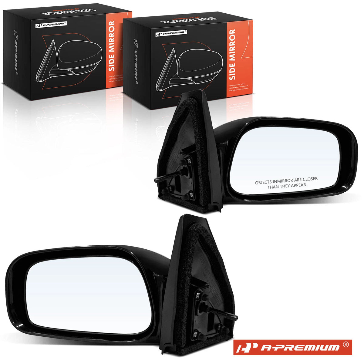 A-Premium Pair Manual Mirrors for Toyota Matrix (2003–2008) 8794002400, 8791002400, TO1320206, TO1321206