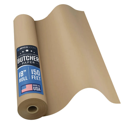 18 Inch Brown Kraft Butcher Paper Roll 150ft for Food Grade Meat Smoking