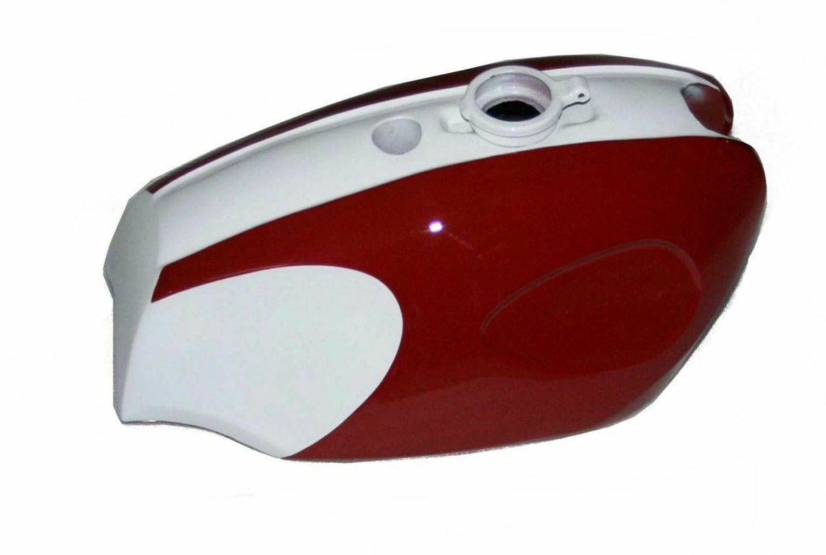 Gas Fuel Tank with Cap for BSA B25 B44 (Steel, Red & White Star)
