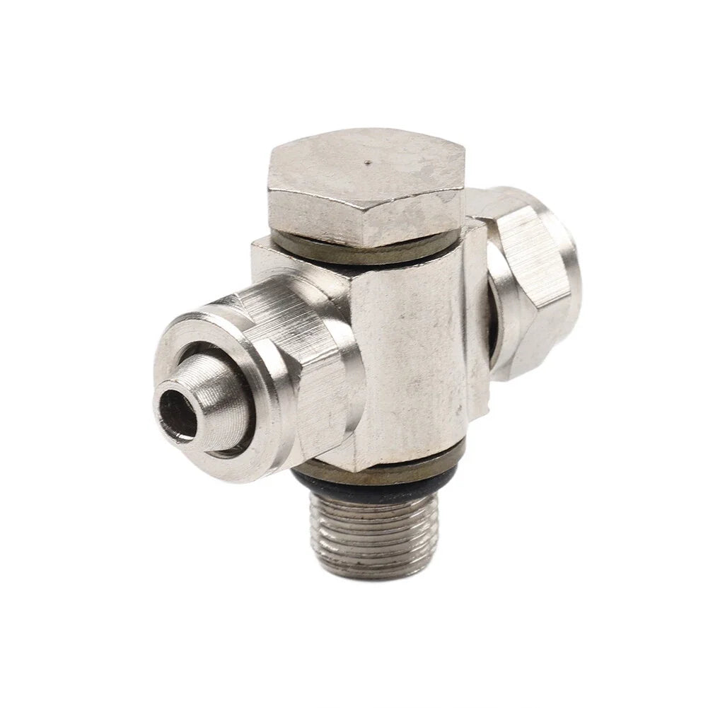 1PC 1/8 Thread Air Valve Three-way Metal Connector for Tire Changer Machine