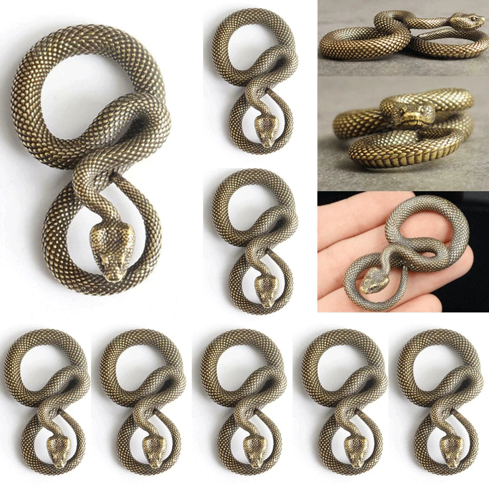 Copper Bronze Snake Keychain Decoration