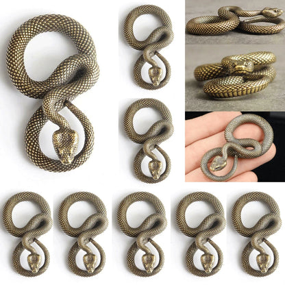 Copper Bronze Snake Keychain Decoration