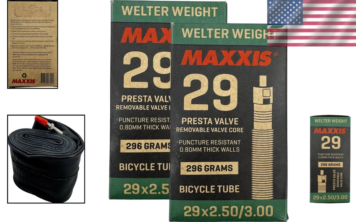 Set of 2 Maxxis 29" x 2.5-3.0" Welter Weight Bicycle Inner Tubes (Presta/Schrader)