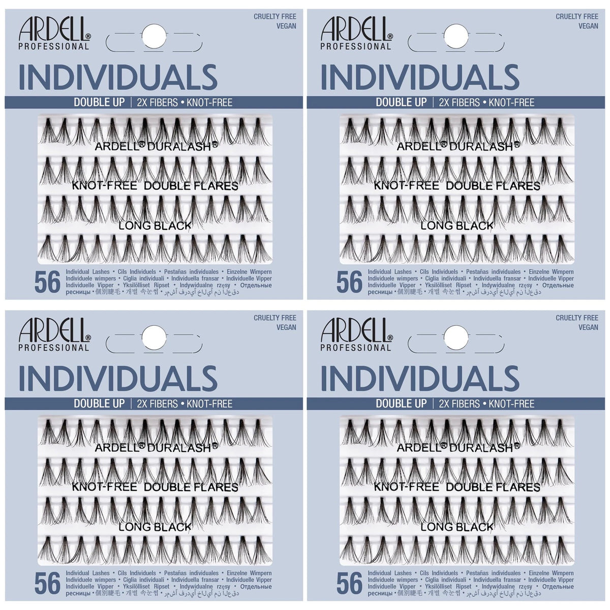 Set of 4 False Eyelashes Double Up 56 Count for Ardell