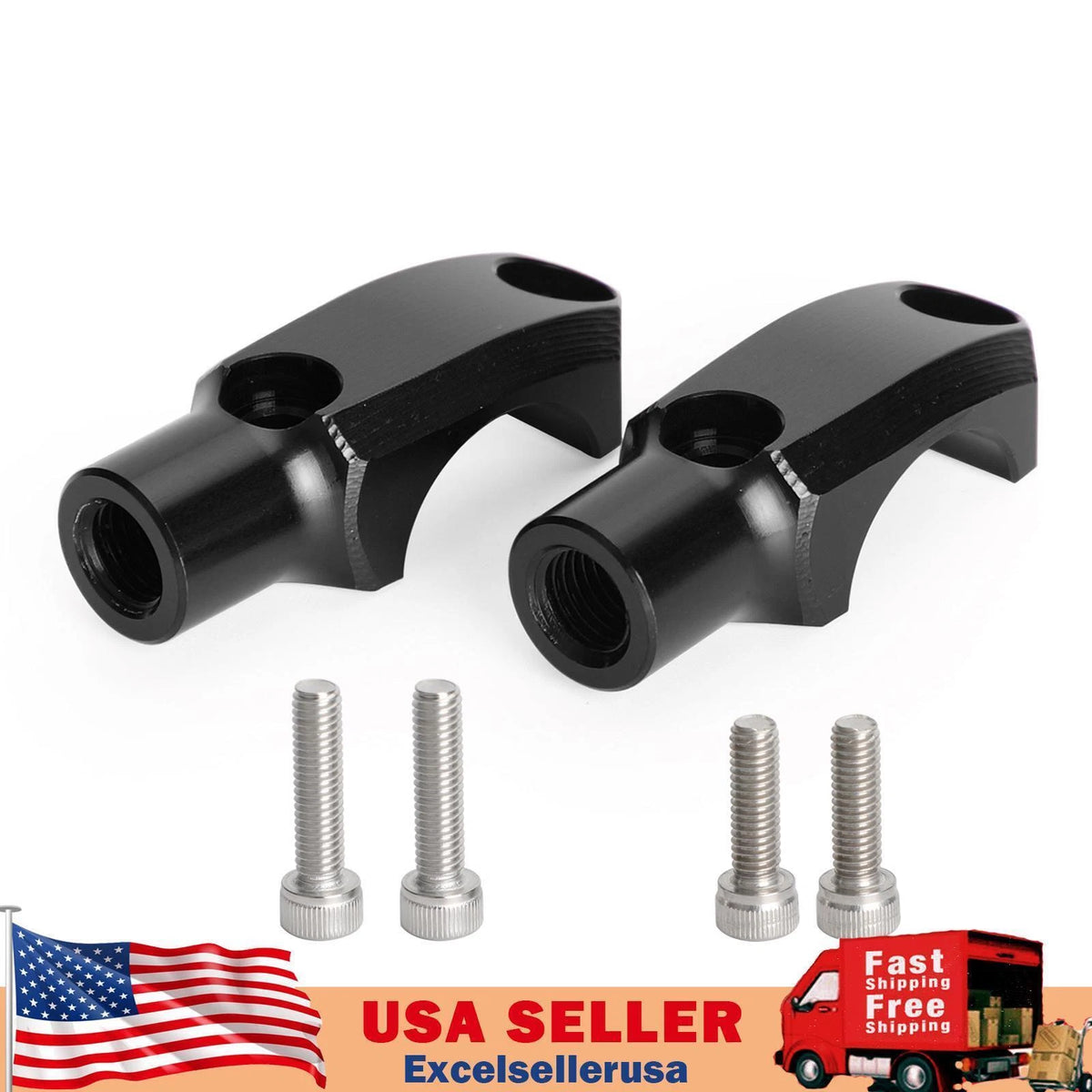 Master Cylinder Clamp M10 Mirror Mount for Yamaha MT-07 MT-09 (2014–2023) M529-A163-BLK