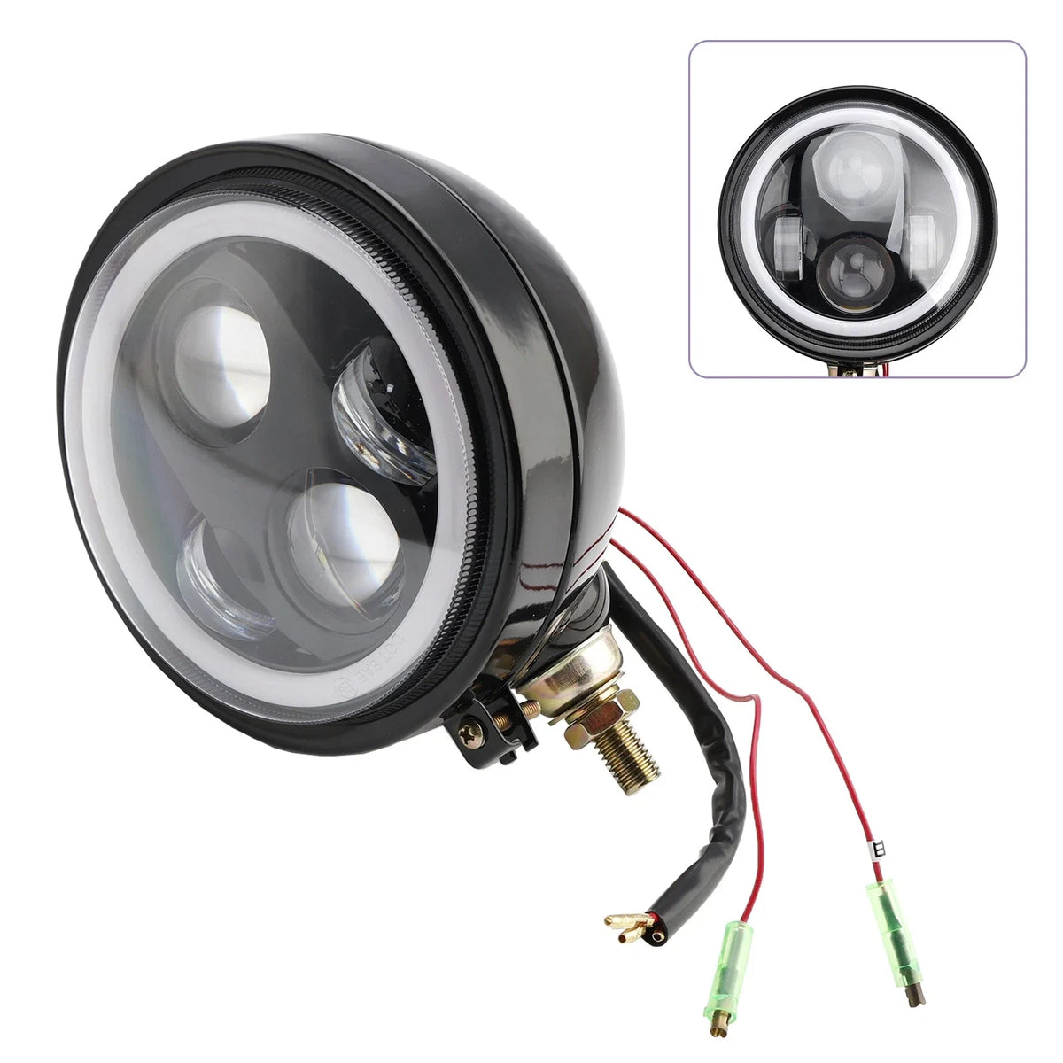 Set of 4 Beam Headlight Fog Lamps for Racer Bobber Chopper
