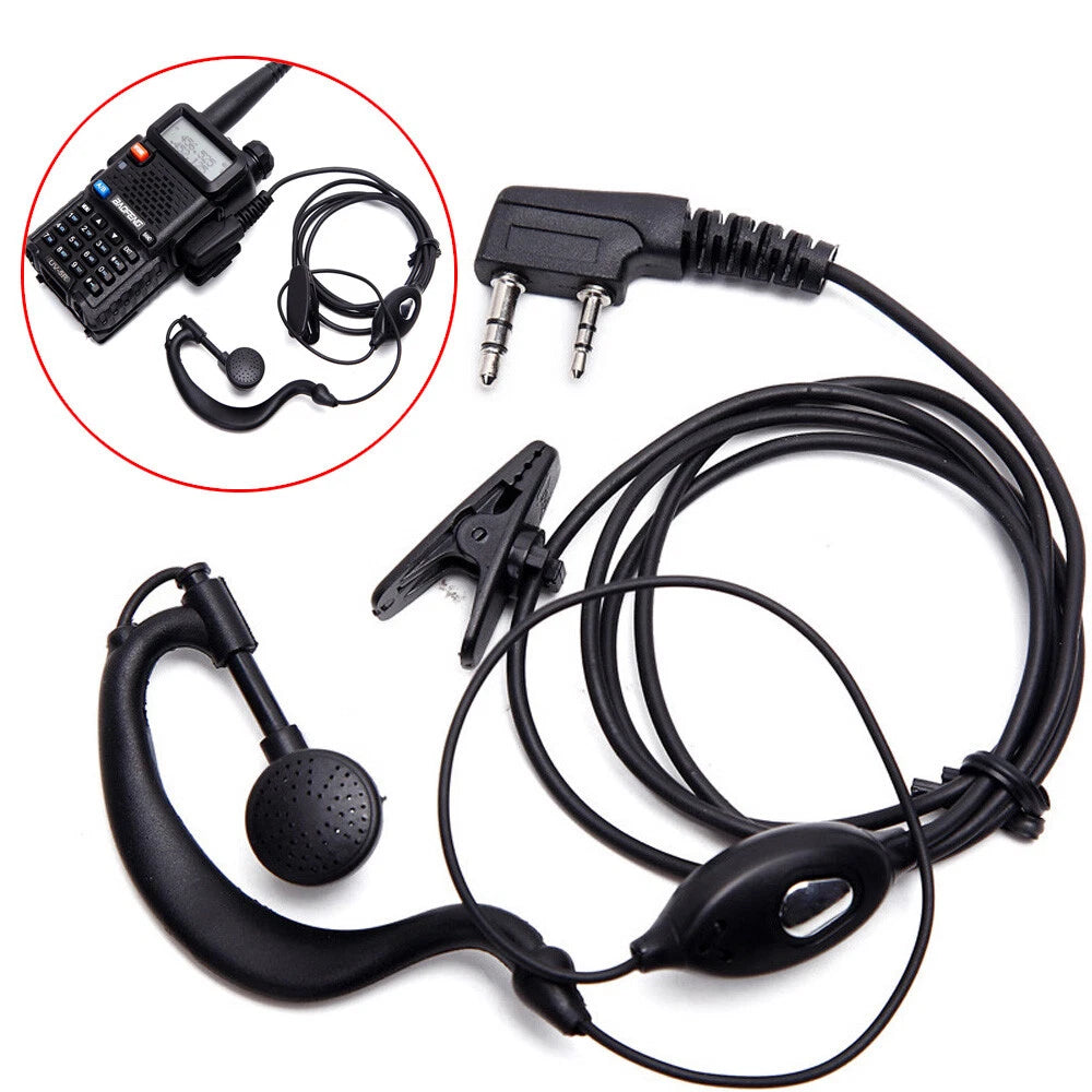 6PC 2Pin Headset Earpiece Mic for Baofeng UV-5R UV-82 BF-888s