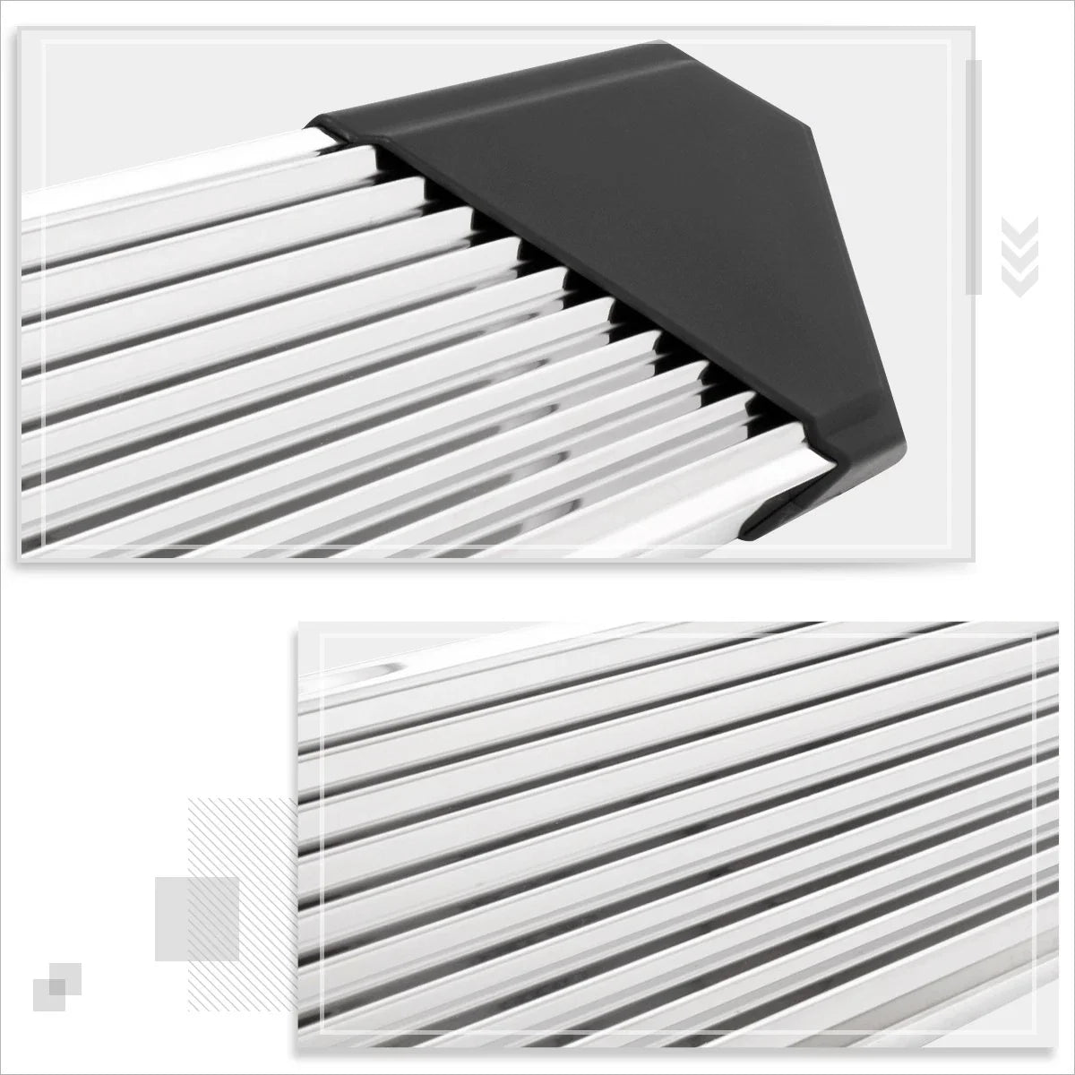 Set of 2 Pleated Step Pad Nerf Bar Running Boards for Ford F150-F350 (2015–2024)
