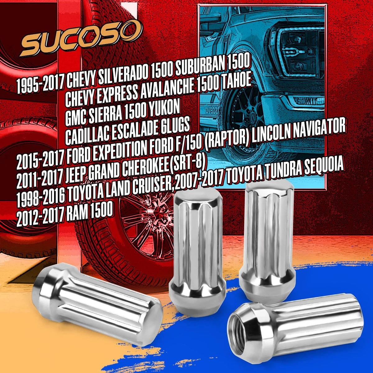 14x1.5 Lug Nuts for Chevy Silverado Tahoe (7 Spline)
