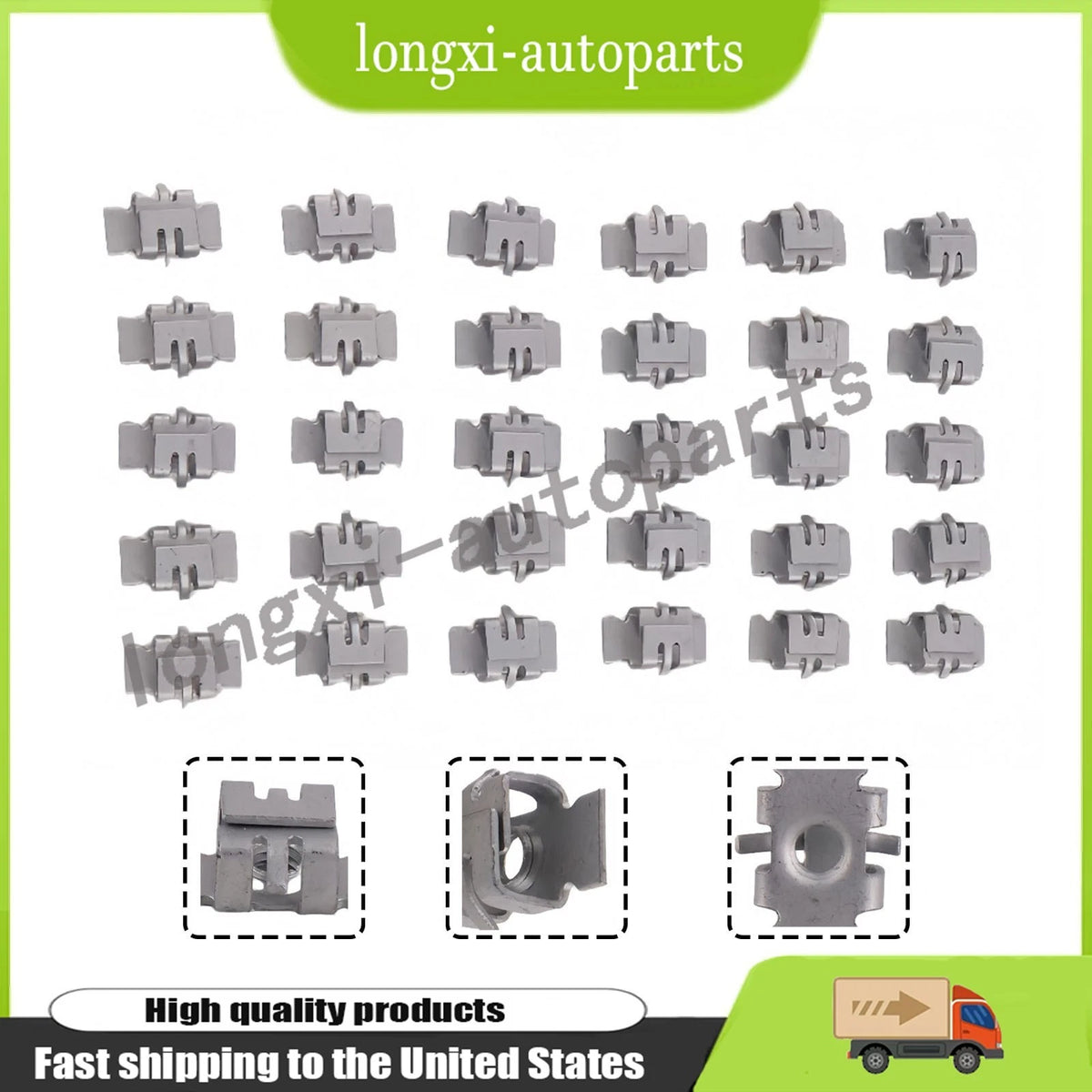 30Pcs Bumper Fascia Fender Liner Nut Retainer for Chevy Malibu Blazer (11609952)