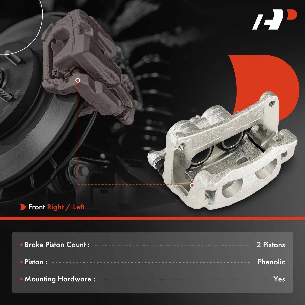 Front RH Brake Caliper for Subaru Impreza, Forester, Crosstrek (2017–2018) 26292FL020, 19-B7454