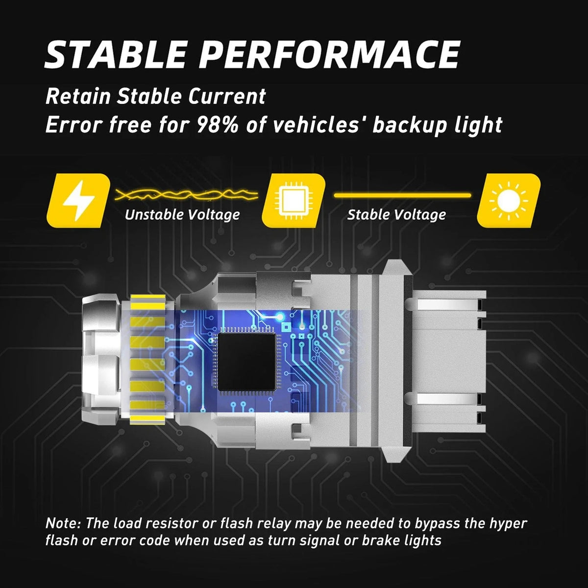 2X 3157 3156 LED 6500K Reverse Backup Brake Tail Light Bulbs for