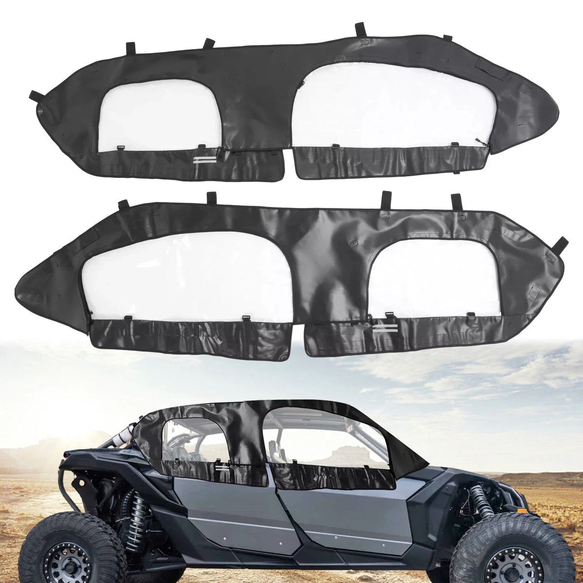 Set of 2 UTV Soft Upper Door Enclosures for Can Am Maverick X3 Max Turbo (2017–2025)