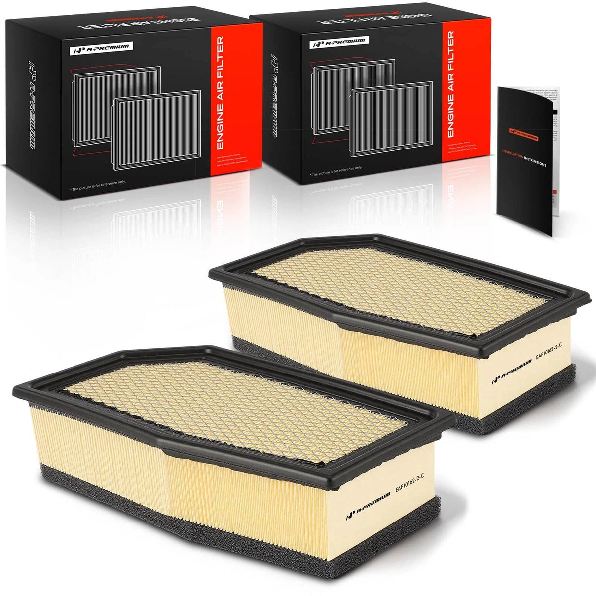 2X Engine Air Filter for Ford E-350 E-450 Super Duty (1992–2021) - 4C2U9601AB, 4C2Z9601AA, 4C2Z9601AB, 6C2Z9601A, CA10162