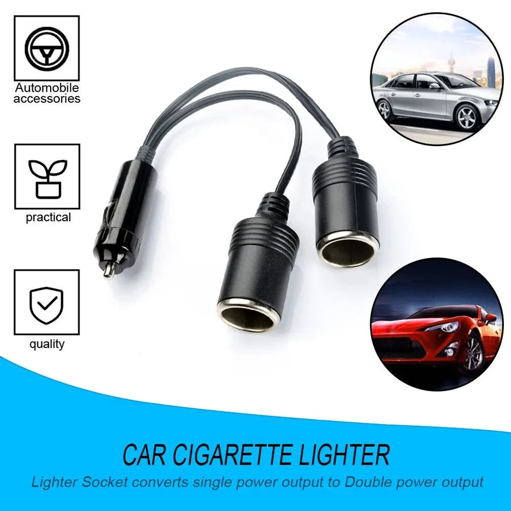 Dual Car Cigarette Lighter Splitter Charger for Universal Vehicles (12V)