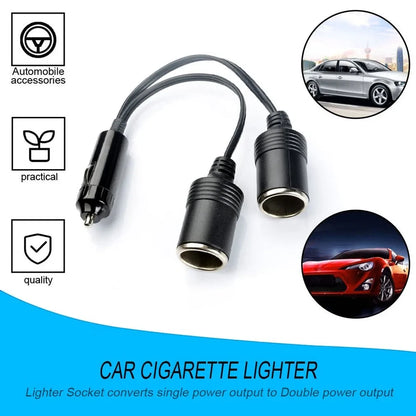 Dual Car Cigarette Lighter Splitter Charger for Universal Vehicles (12V)