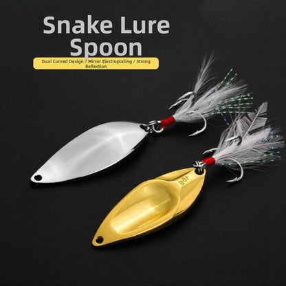 GoldSilver Spinner Spoon Lure Set of 3 (10g, 15g, 20g) with Curved Tail Action