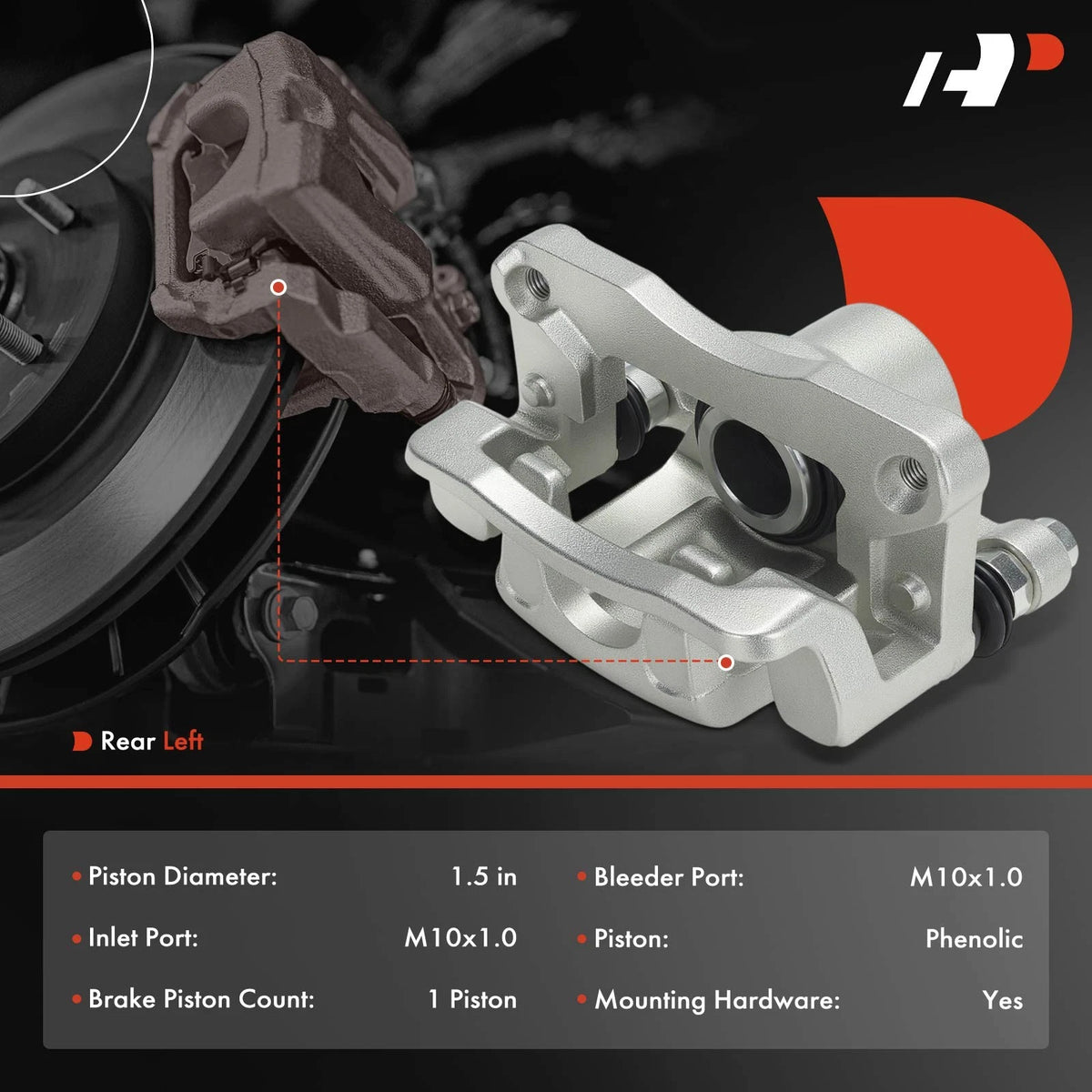A-Premium Rear Left Brake Caliper for Hyundai Santa Fe (2001–2006) 5831026A00, 5831026A10, 583103AA00
