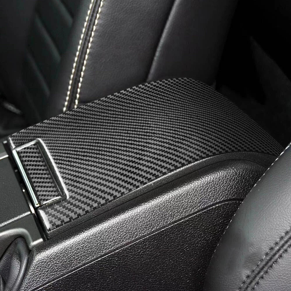 Carbon Fiber Decal Center Console Armrest Box Cover for Mustang (2009–2014)