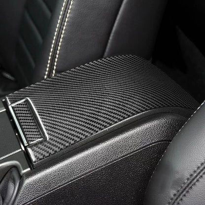 Carbon Fiber Decal Center Console Armrest Box Cover for Mustang (2009–2014)