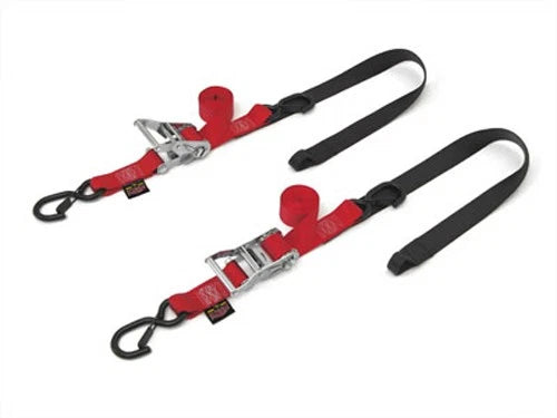 1 1/2" Fat Ratchet Straps for Secure Hooks - Black Tie Downs (30572-ST)