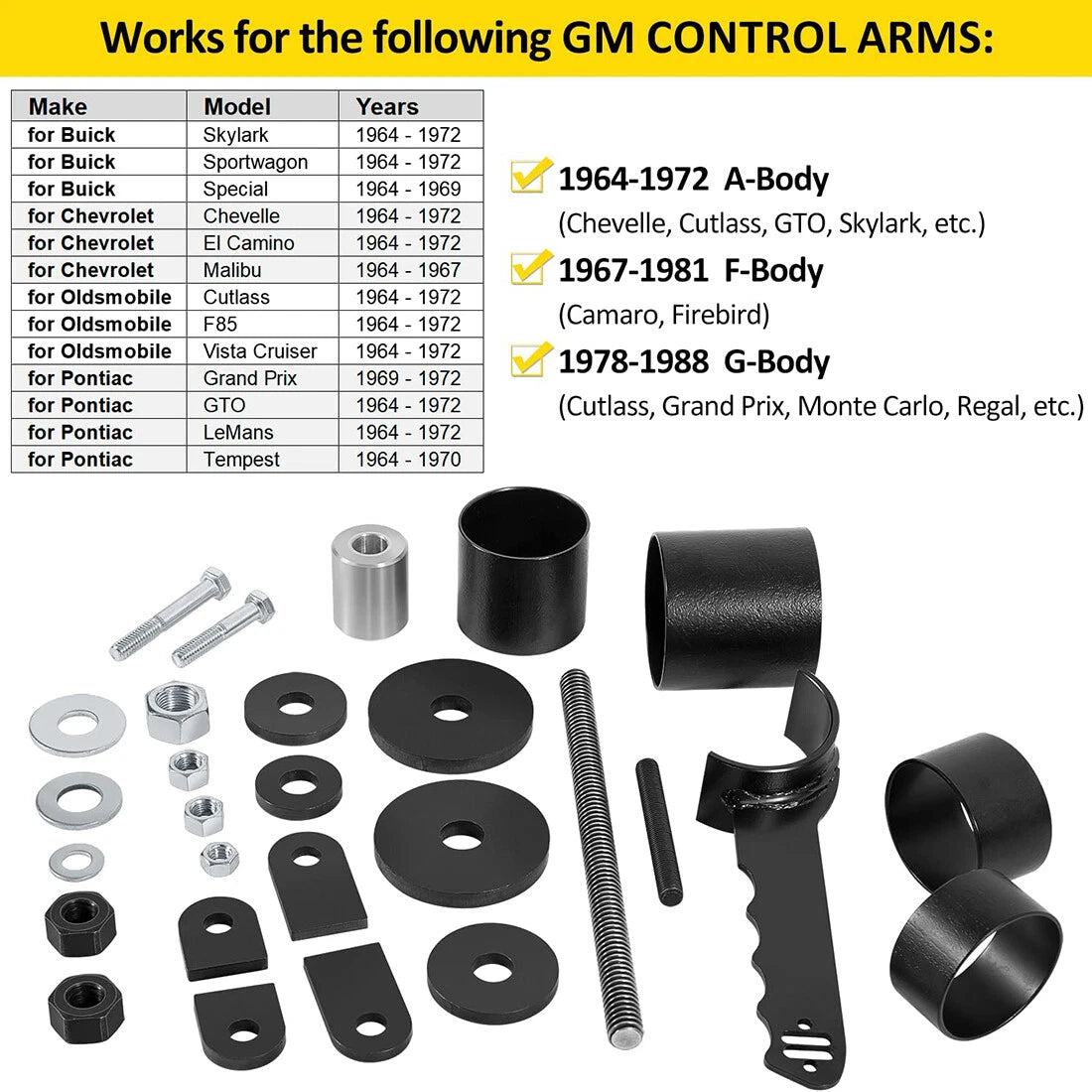 Control Arm Bushing Tool for RideTech GM (1964–1988) 85000009