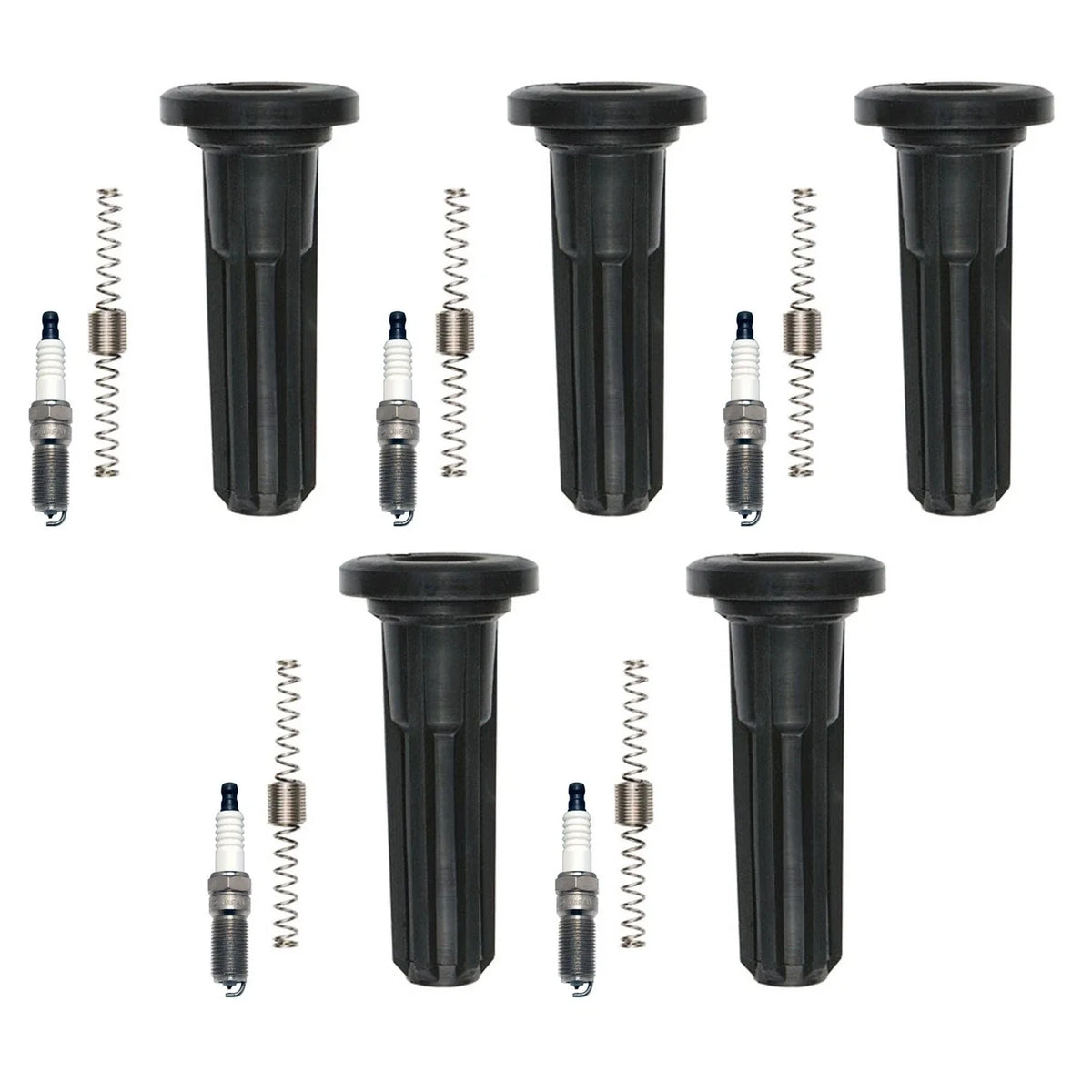 Denso 5 Iridium TT Spark Plugs & NGK Coil Boots Kit for Hummer H3 H3T (2006–2010)
