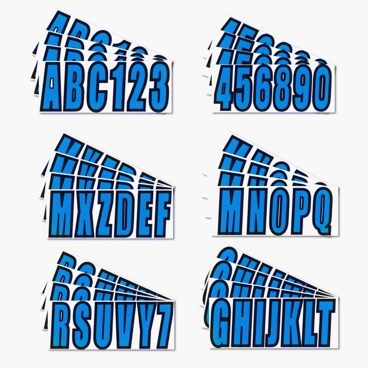 Sticker Decals A-Z Letters & 0-9 Numbers for Marine Boat (Boat Stickers)