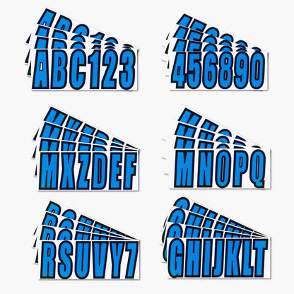 Sticker Decals A-Z Letters & 0-9 Numbers for Marine Boat (Boat Stickers)