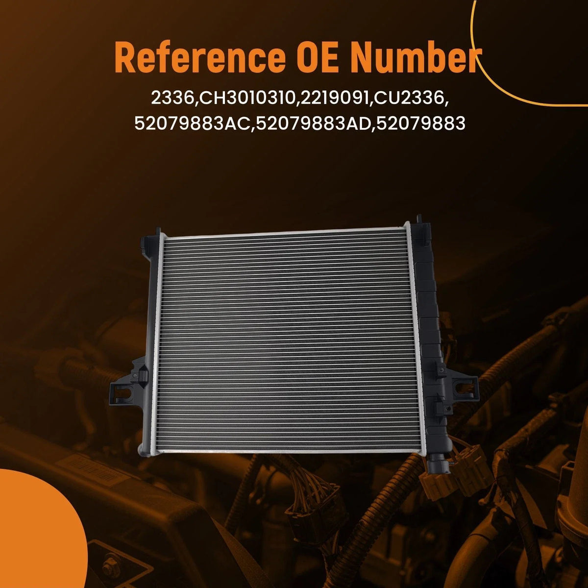 Aluminum Coolant Radiator for Jeep Grand Cherokee 4.7L V8 (2001–2004) 52079883AB