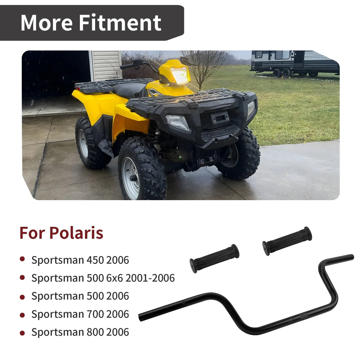 Heavy Duty Handle Bar w/ Grips for Polaris Sportsman
