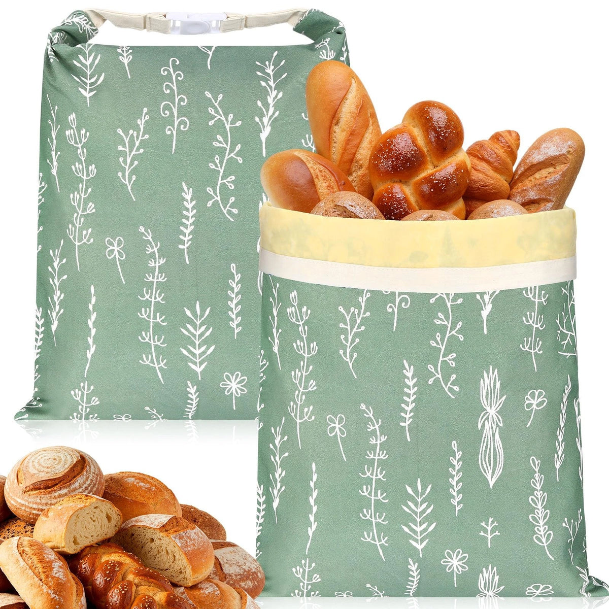 2X Beeswax Bread Bags for Sourdough 13” x 17” Large Reusable Bags