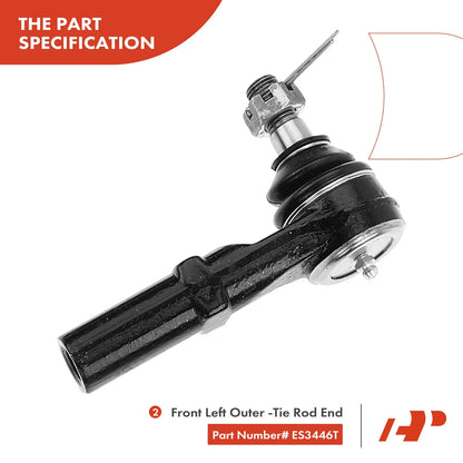 8x Front Inner Outer Tie Rod Ball Joint for Dodge Durango (1998–1999)
