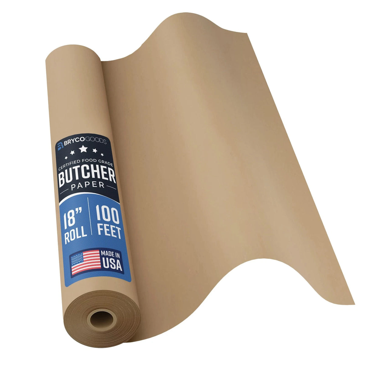Brown Kraft Paper Roll 18 Inch x 100 Ft for BBQ Smoke (Food Grade)