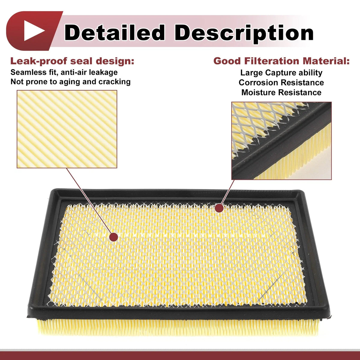 Car Engine Air Filter for Dodge Challenger 5.7L 6.1L (2008–2010) No. 5037615AA