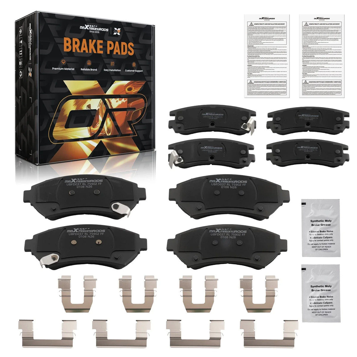 Set of 4 Ceramic Brake Pads for Cadillac DeVille Eldorado Seville (1997–2005)