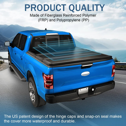 3-Fold Hard Tonneau Cover for Ford F-150 (2015–2024) Long Bed