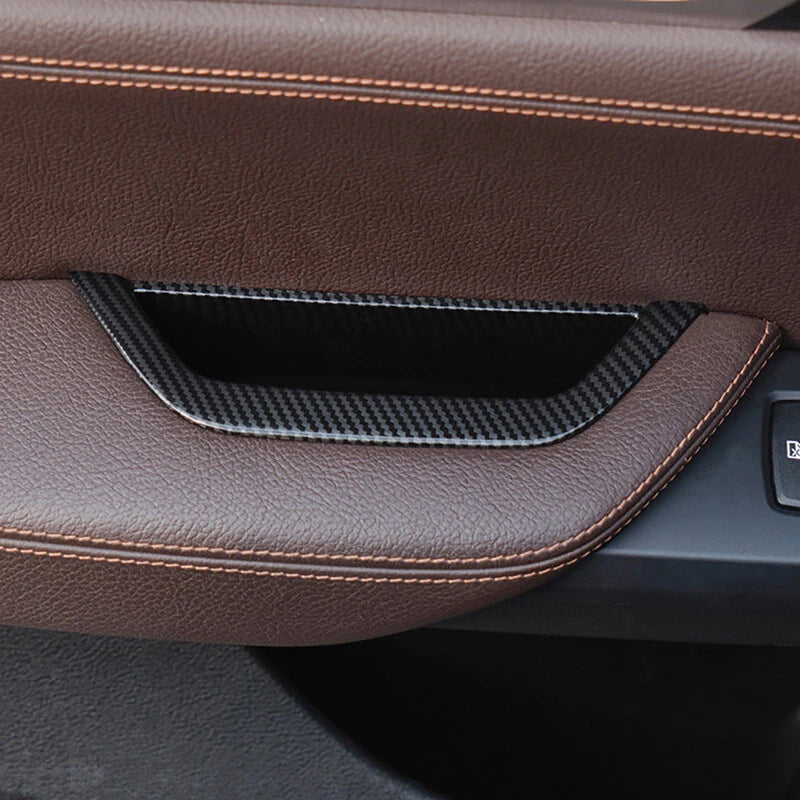 4X Carbon Fiber Interior Door Handle Cover for BMW X3 X4 (2011–2017)