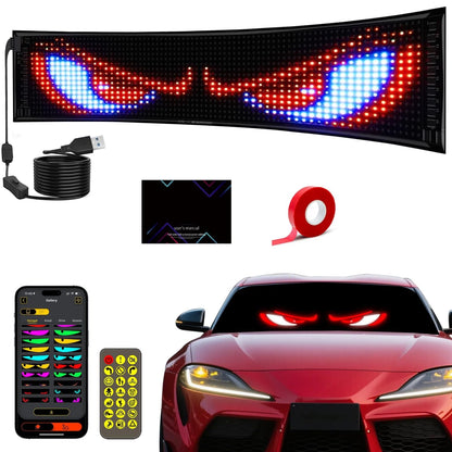 2X LED Eyes for Car Windshield (15"x4", Multi-Color)