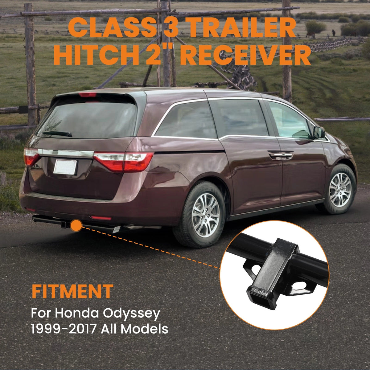 2" Trailer Hitch Receiver for Honda Odyssey (1999–2017) 5W67SQ