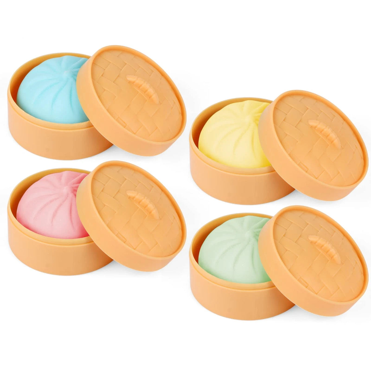 Set of 4 Colorful Dumpling Stress Balls Fidget 1.6 inches