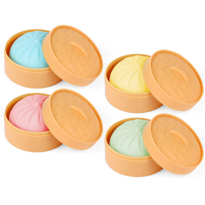 Set of 4 Colorful Dumpling Stress Balls Fidget 1.6 inches