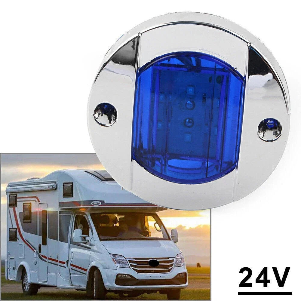 Round 24V LED Side Marker Trailer Lights for Truck Trailer RV Boat