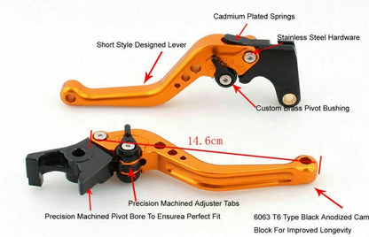 Short Brake Clutch Levers for Honda CBR500R (2013–2014) Blue T9