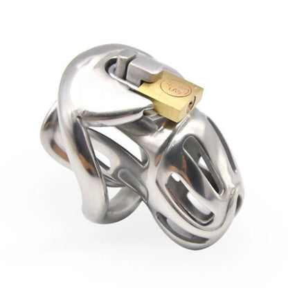Stainless Steel Male Chastity Cage Lock Belt Device - 2 Sizes